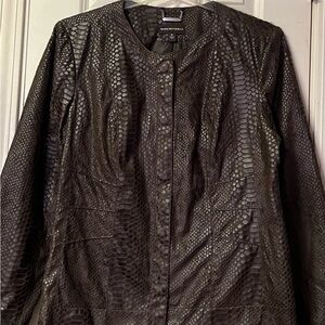 Dana Buchman ~ Women’s ~ Jacket ~ XL ~ Faux Leather ~ Brown